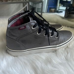 Black/grey herringbone vans